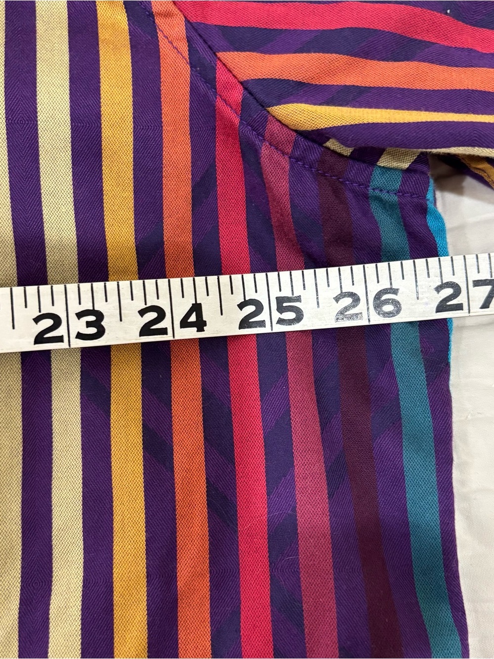 ROBERT GRAHAM Shirt Mens 3XL Tailored Multi Striped Flip Cuff Button Up Party - Picture 9 of 10